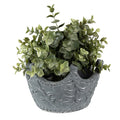 Bloempot Binnen Kroon 18x17x12 cm Grijs Steen Plantenpot