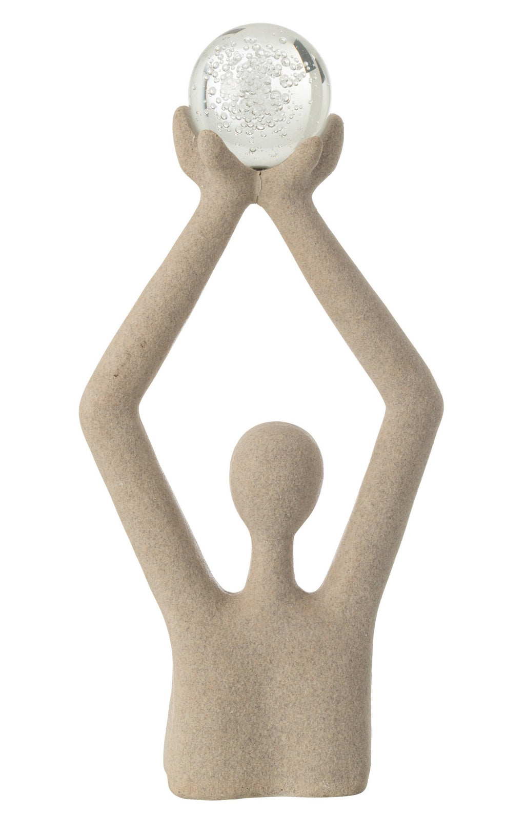 J-Line Buste Bal Hoofd Resin/Kristal Beige