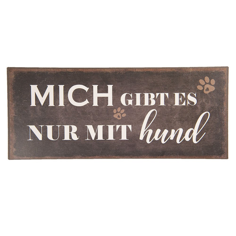 Tekstbord 30x13 cm Zwart Metaal Wandbord