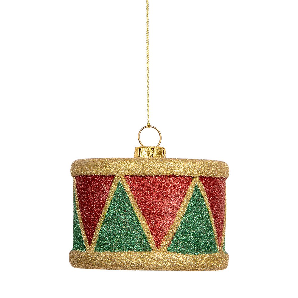 Kersthanger Trommel Ø 7x5 cm Rood Kunststof
