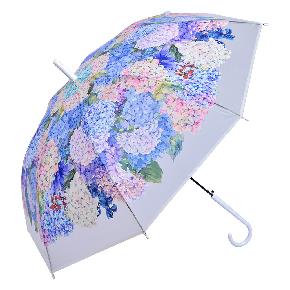 Paraplu Volwassenen 60 cm Wit Kunststof Hortensia