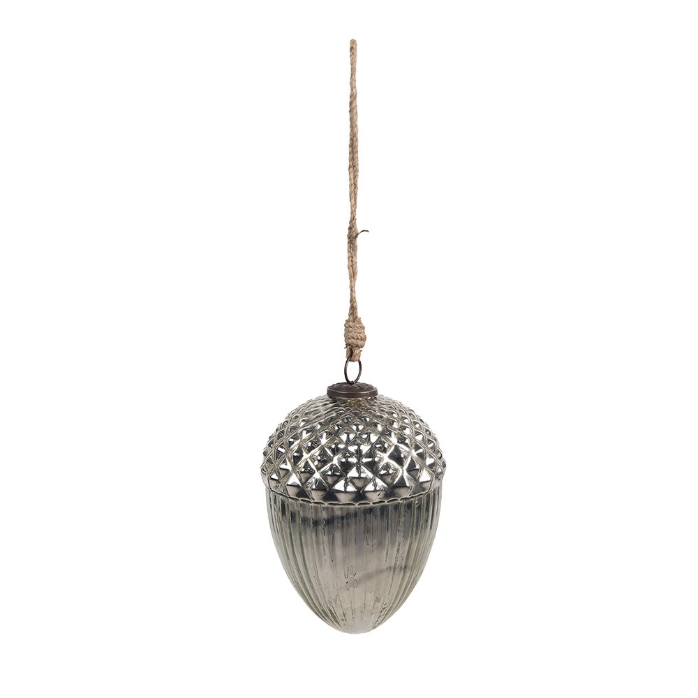 Kerstbal Ø 10x15 cm Zilverkleurig Glas