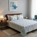 Laken | Handblok Lotus Garden Indigo & Blush | 3-delige set