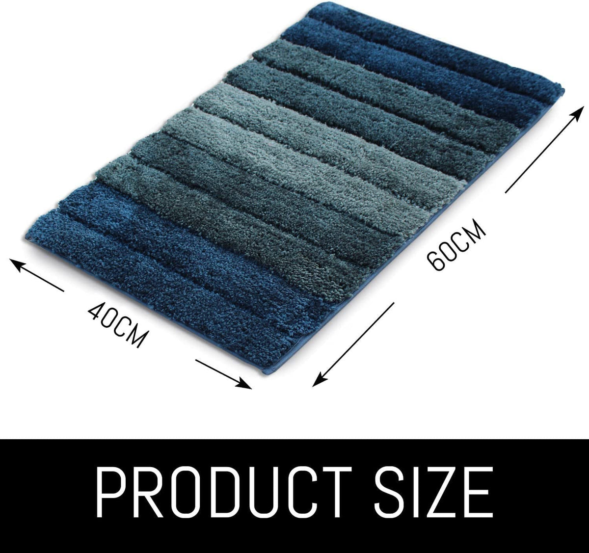 Luxe 2500 GSM microvezel antislipbadmat 40x60cm, verpakking van 1 | Wasbare waterabsorberende badkamer keuken entreemat