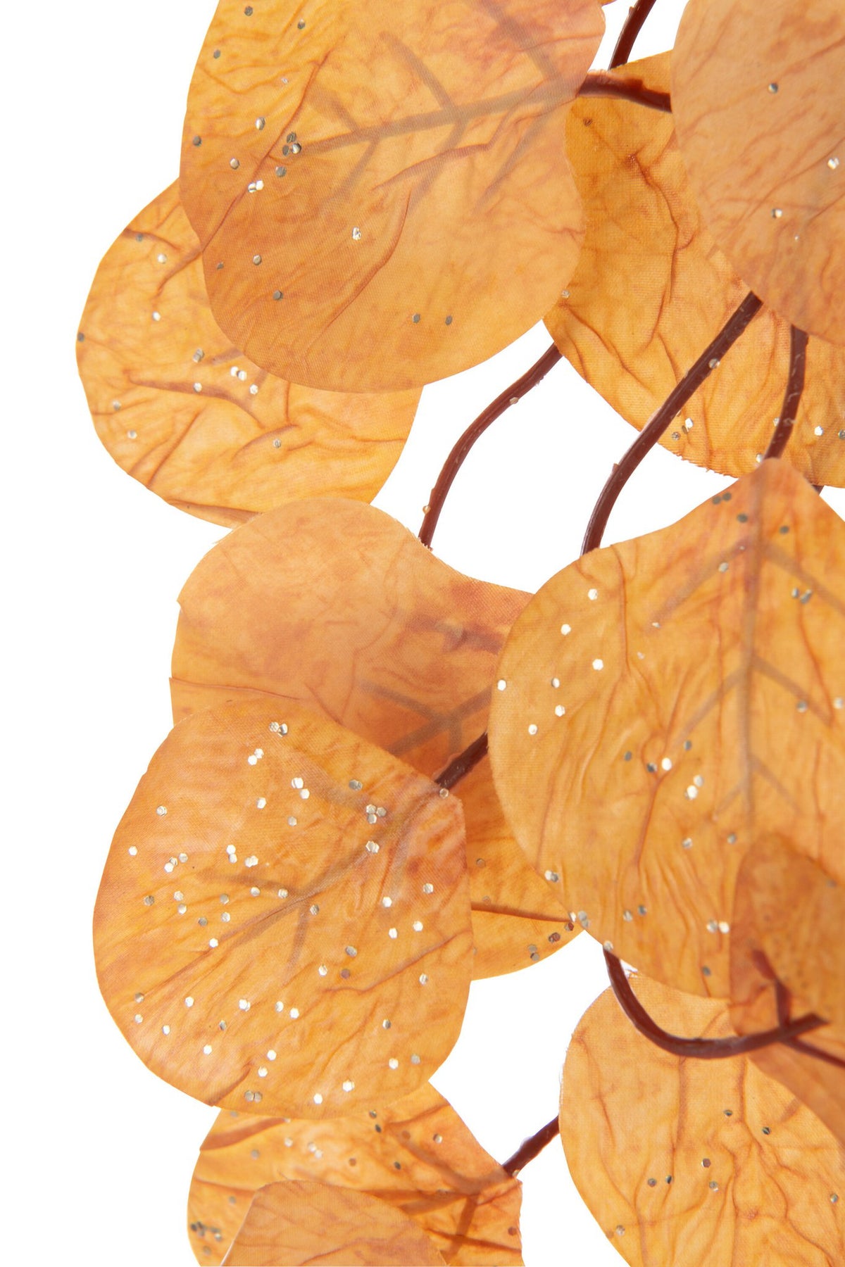 J-Line slinger Bladeren + Glitters - polyester - roestbruin