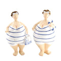Fat lady polyresin 11x10x23cm blauw
