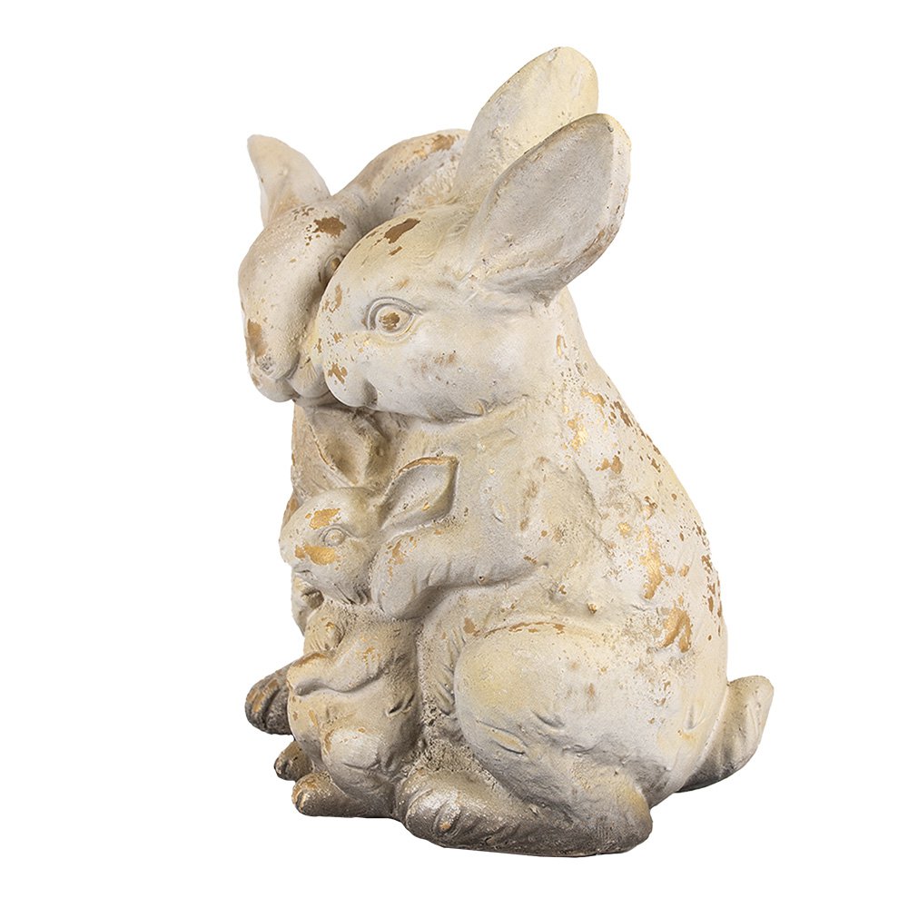 Decoratiebeeld konijn bruin-beige 33 cm