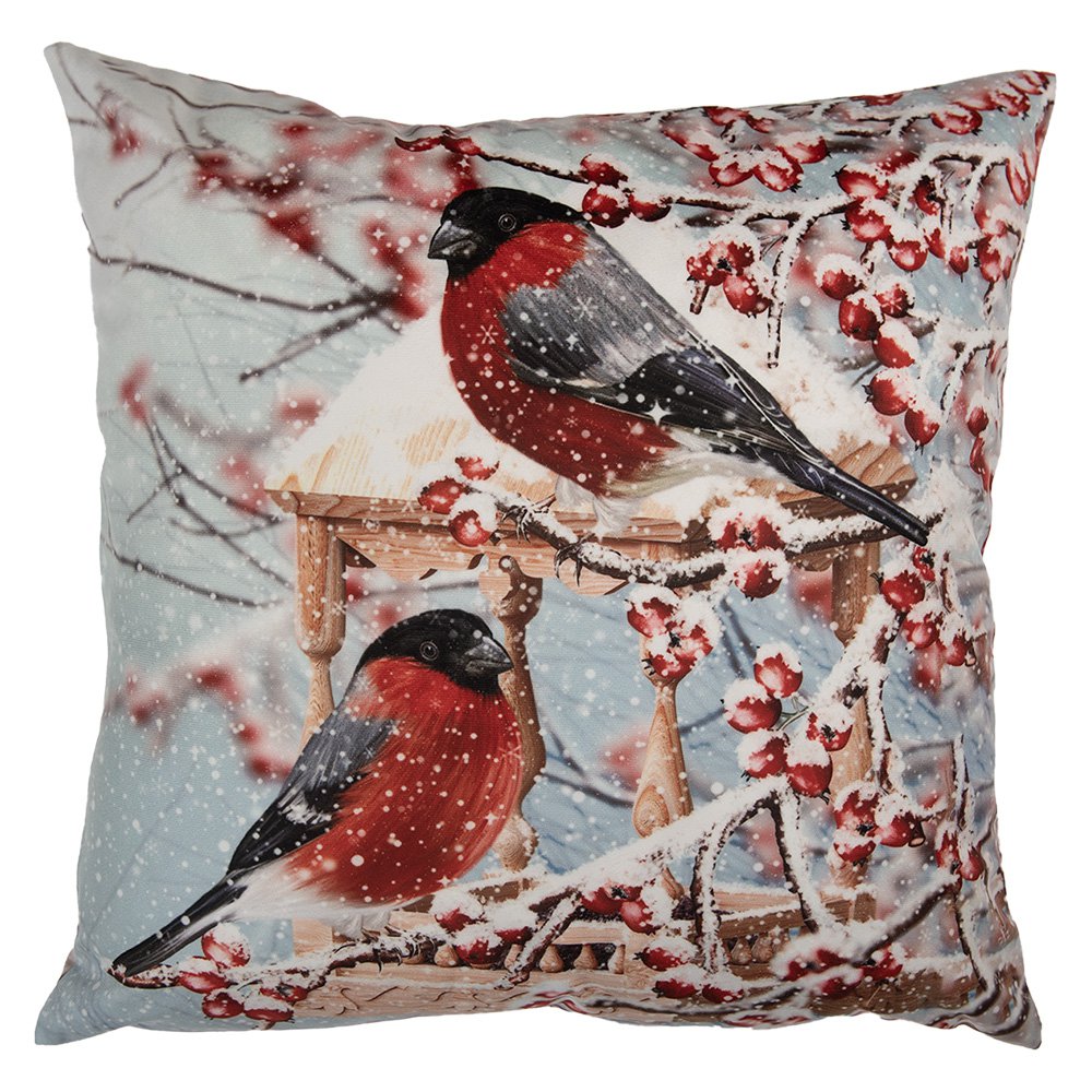 Kussenhoes 45x45 cm Blauw Polyester Vogels