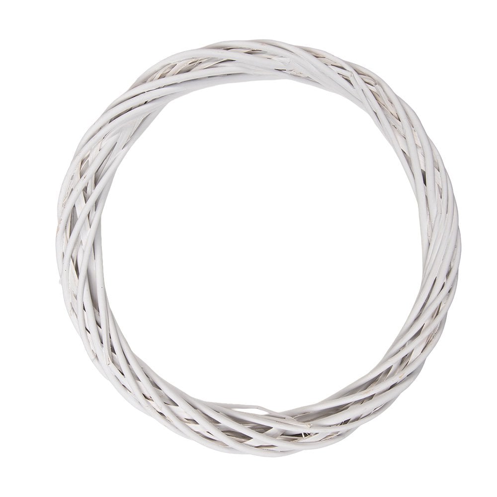 Krans Ø 40x4 cm Wit Rotan