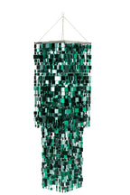 J-Line Lampenkap met vierkante pailletten - PET - blauw/groen