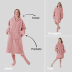 Textino Rosetta - Hoodie 50x70 cm - Hoodiedeken - Kids - Rose Tan - Roze