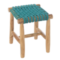 J-Line kruk - hout - turkoois