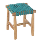 J-Line kruk - hout - turkoois