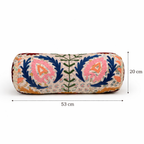 Bolsterkussen van katoen met bloemenborduurwerk, meerkleurig 53 x 20