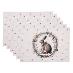 Placemats Set van 6 48x35 cm Beige Katoen