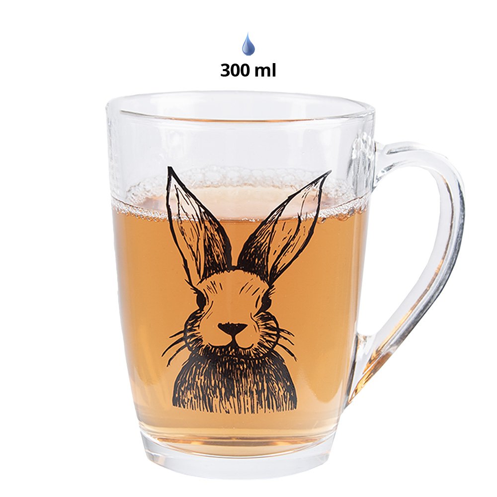 Theeglas 300 ml Transparant Glas Konijn Theemok