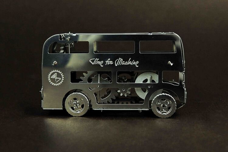 3D Metalen Bouwpakket, Cute Double Decker, Time for Machine, T4M38028, 9x3x5,2cm