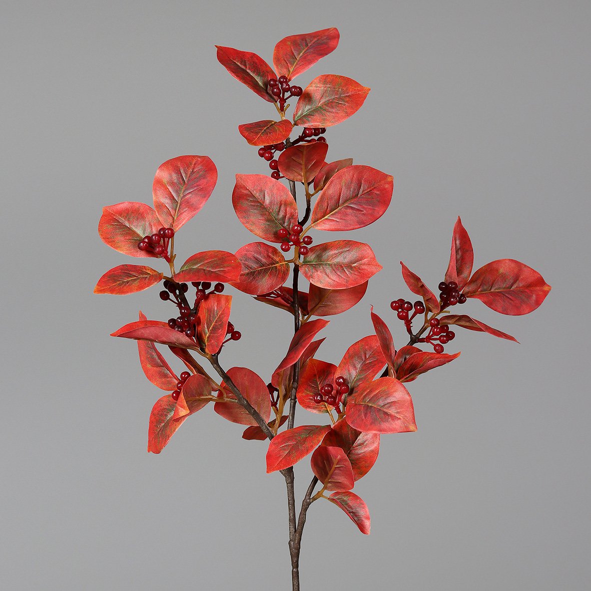 Bladerentak met bessen 77cm rood