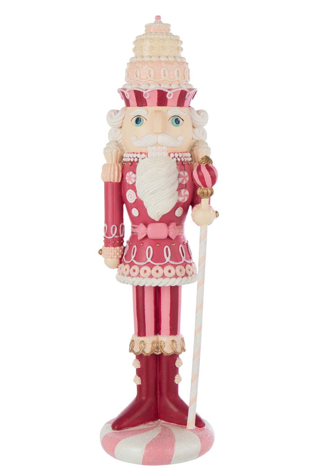 J-Line figuur Notenkraker Snoep - polyresin - wit/roze - L