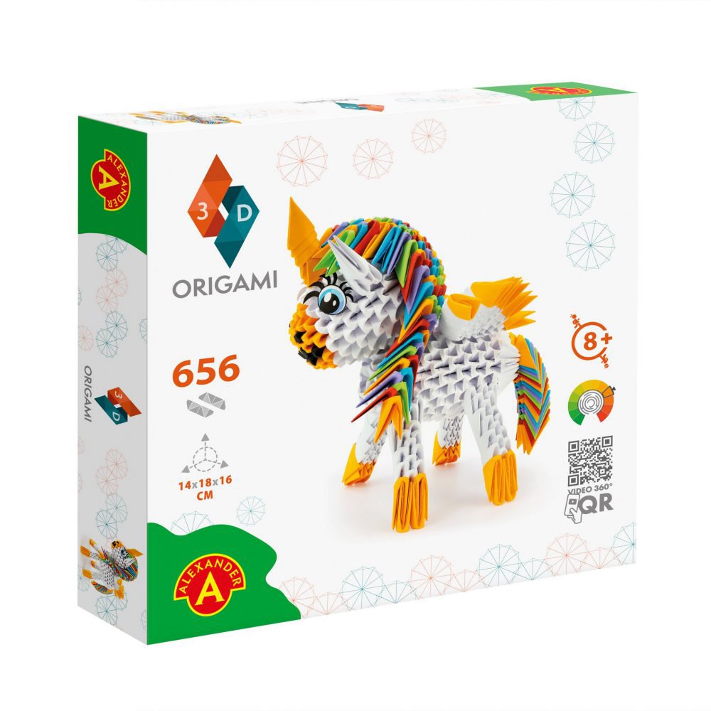 3D Model Origami Eenhoorn- Papier
