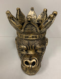Polyresin aap plantenpot brons