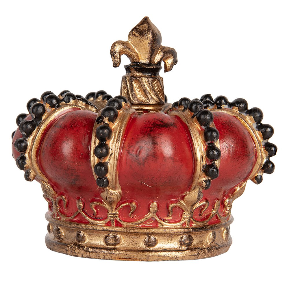Decoratie Beeld Kroon Ø 13x11 cm Rood Kunststof