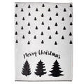 Plaid 130x170 cm Wit Zwart Polyester Kerstbomen Deken