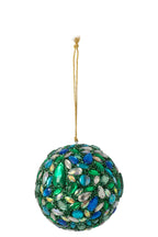 J-Line kerstbal Kralen - kunststof - groen/blauw