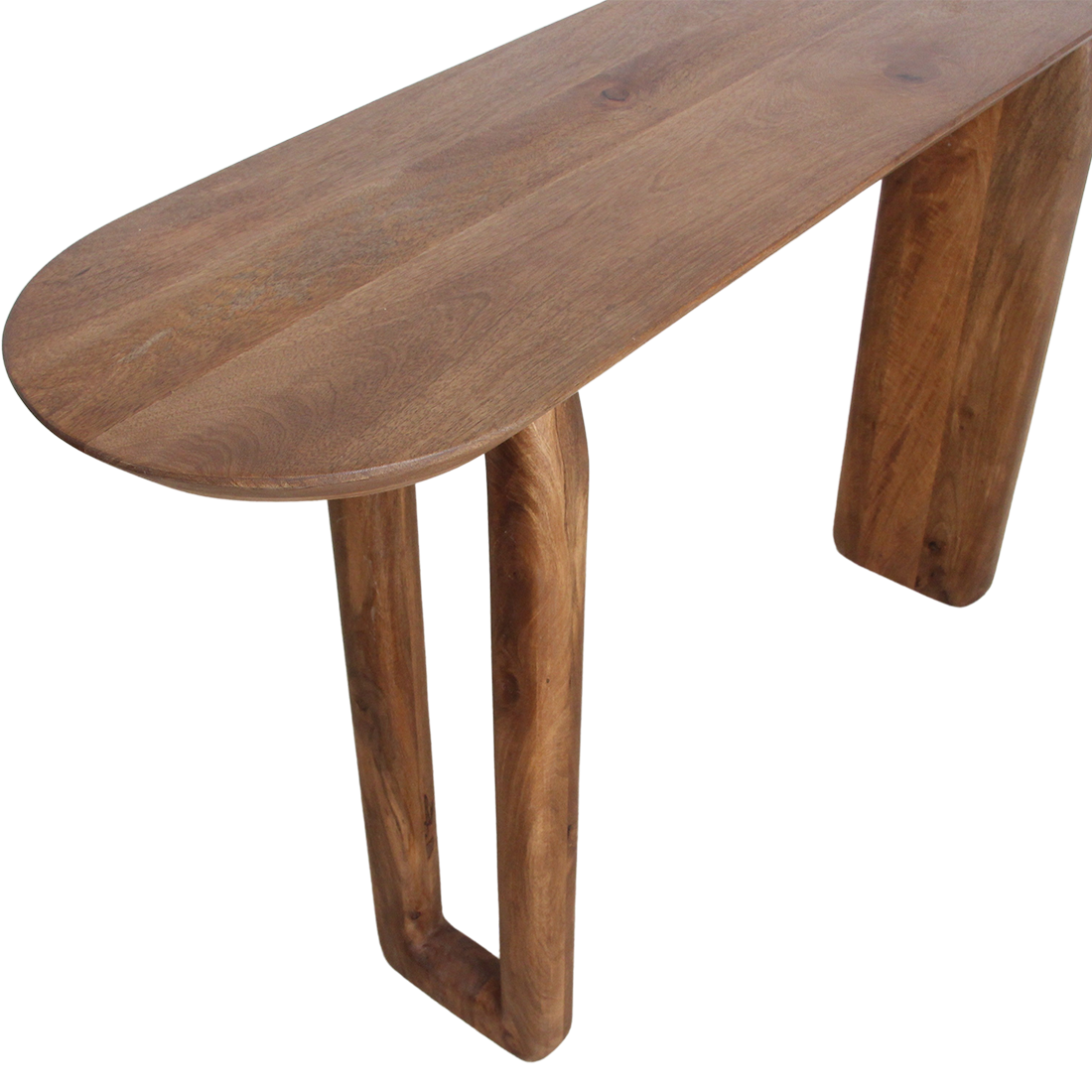 Bullnose consoletafel mangohout bruin - 140cm