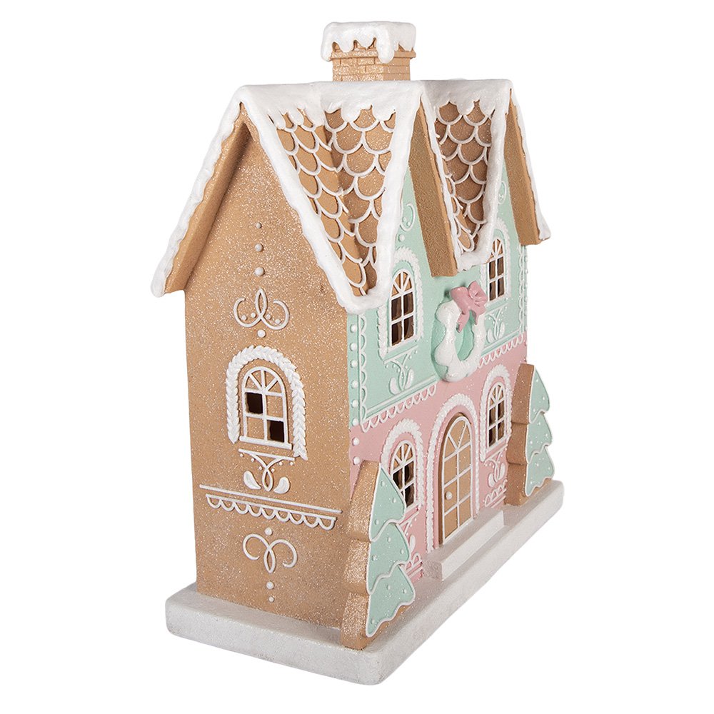 Gingerbread house 38x20x48 cm Bruin Kunststof