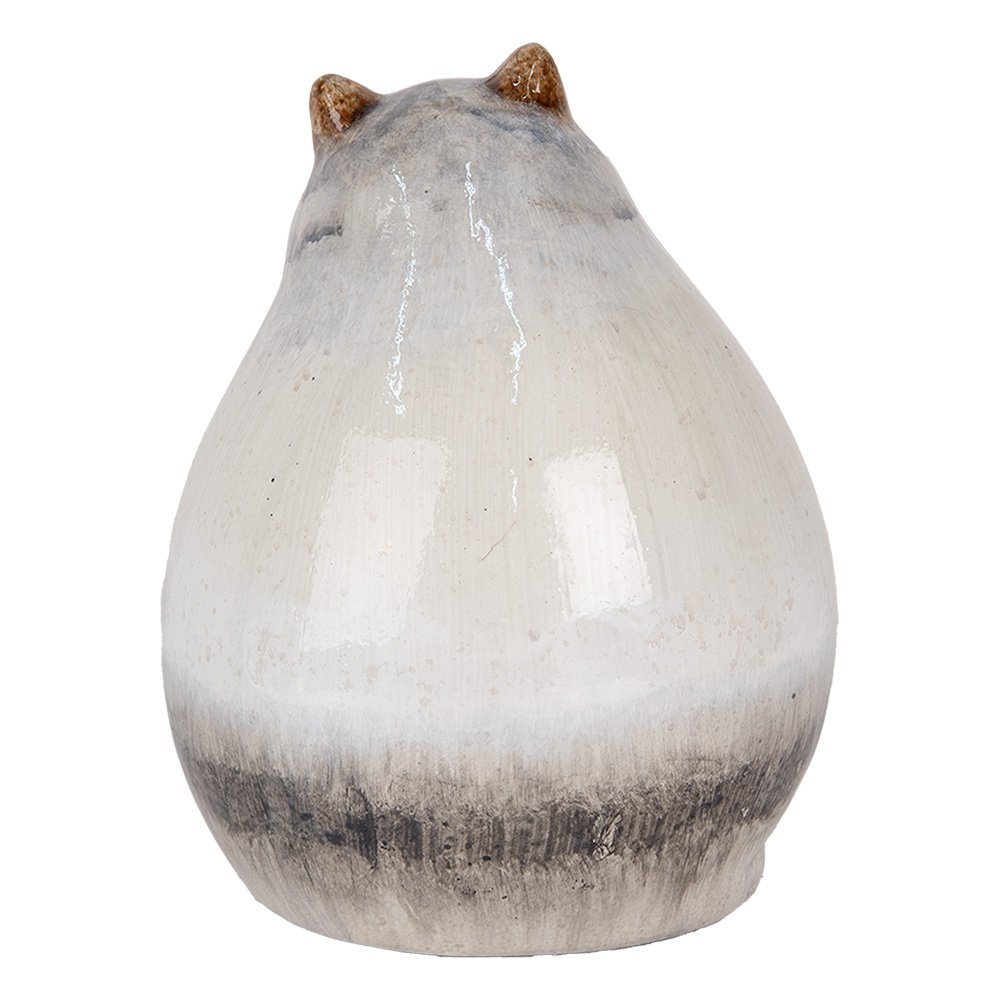 Decoratie Beeld Kat 14x13x18 cm Grijs Keramiek