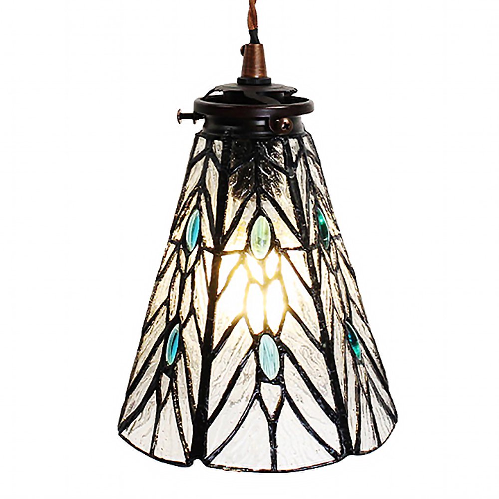 Hanglamp Tiffany Ø 15x115 cm transparant Glas Hanglamp Eettafel