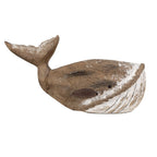 Decoratie Beeld Walvis 21 cm Bruin Wit Hout