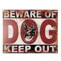 Tekstbord 25x20 cm Rood Beige IJzer Hond Wandbord