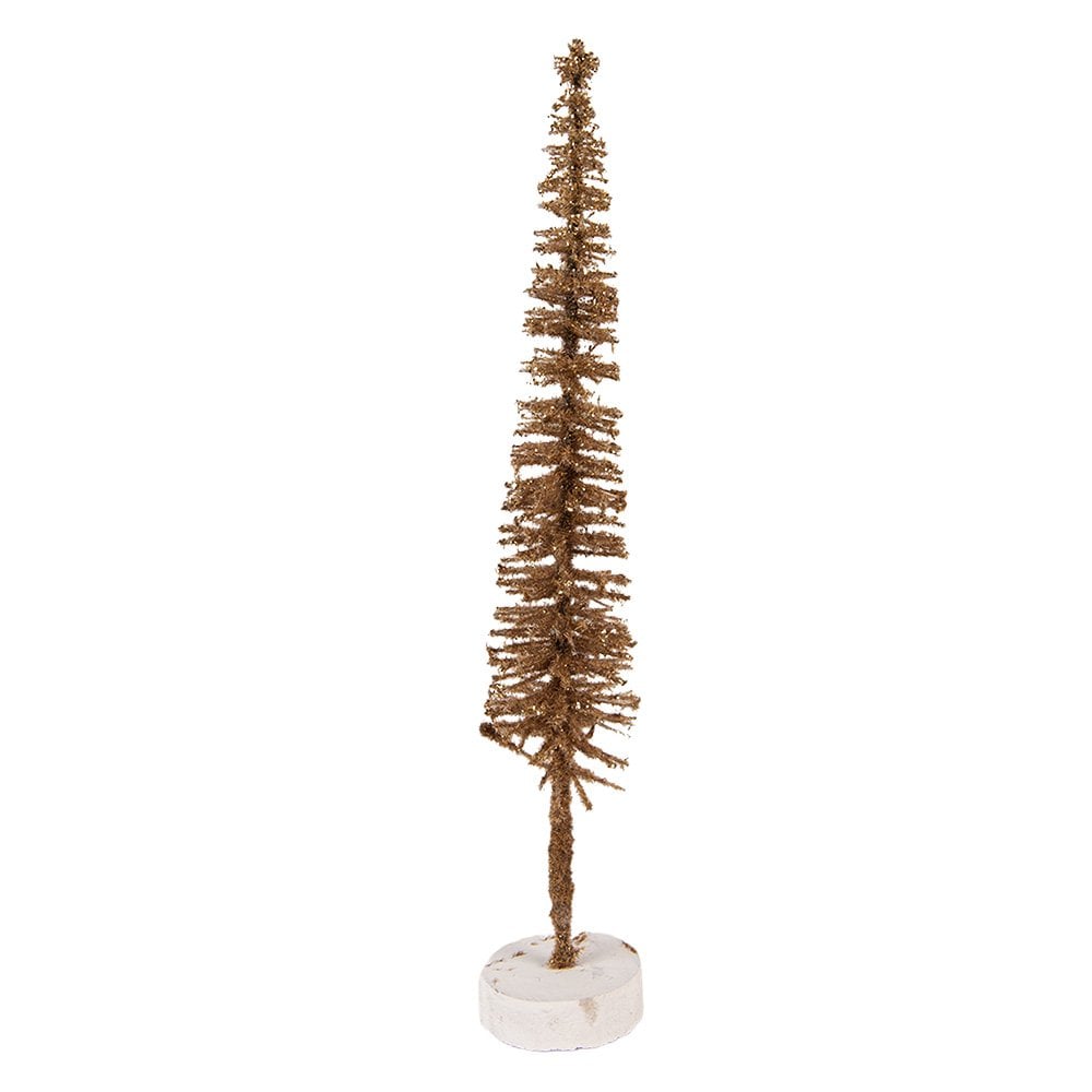 Kerstdecoratie Beeld Kerstboom Ø 5x25 cm Bruin Hout