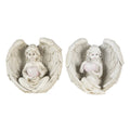 Beeld Engel (2) 10x6x10 cm Beige Kunststof