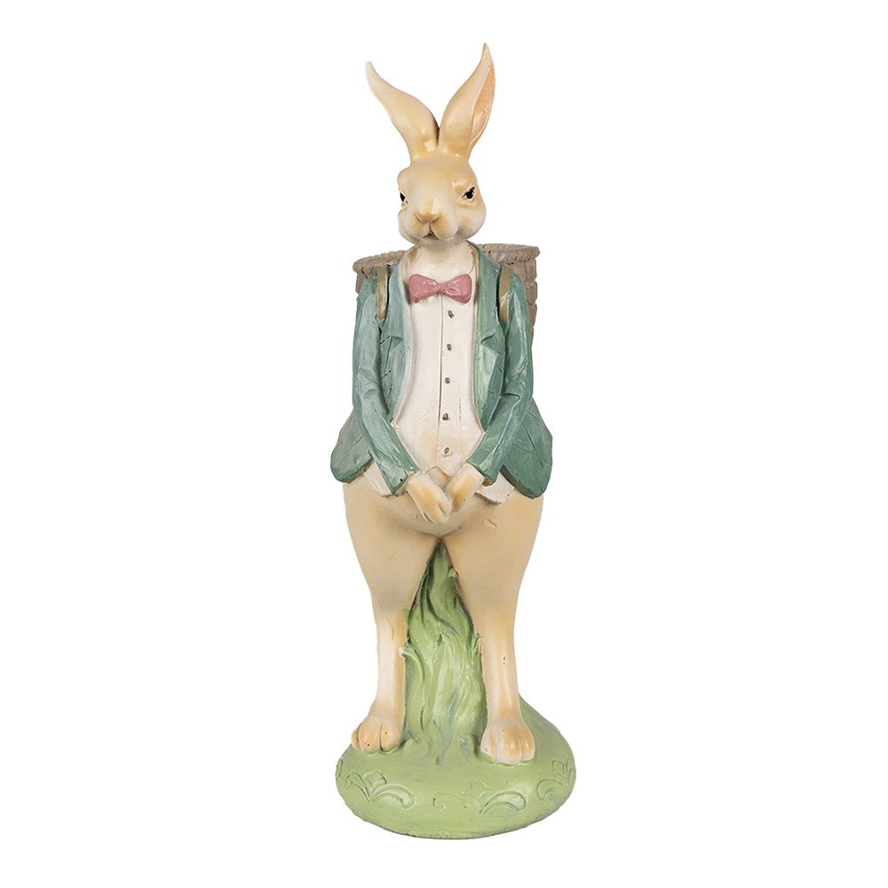 Beeld Konijn 30 cm Bruin Groen Polyresin Paasdecoratie