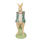 Beeld Konijn 30 cm Bruin Groen Polyresin Paasdecoratie