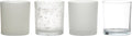 Kraft-Box Theelichthouder wit-frost h9 d8x33cm (set of 4)