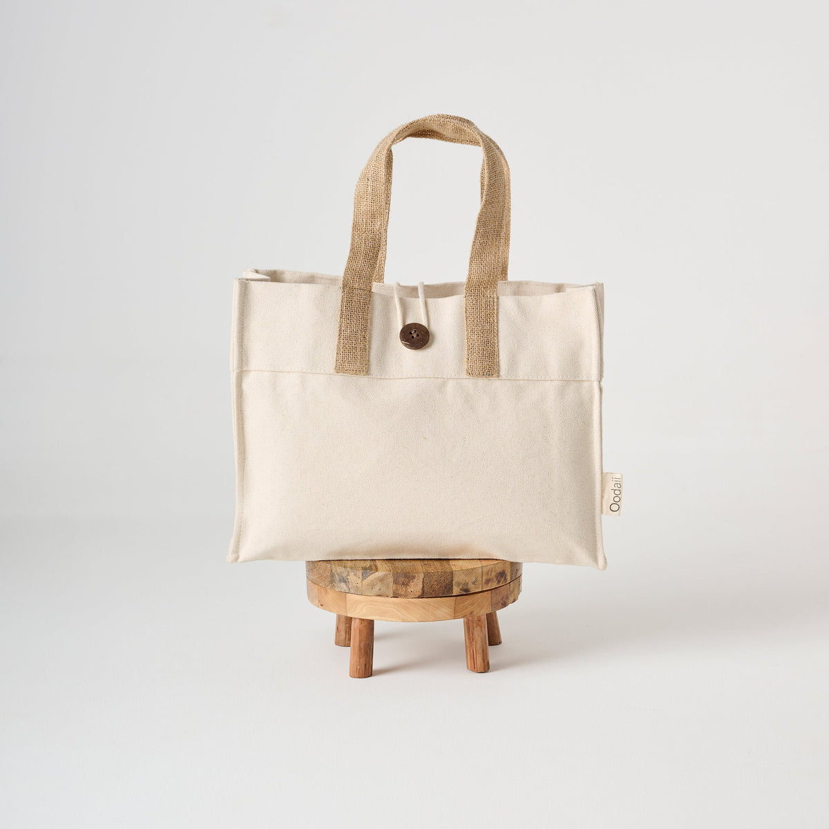 Draagtas | Knoopsluiting van canvasjute