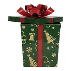 Kerstdecoratie Beeld Cadeau 26x26x33 / 21x21x27 cm Rood Metaal