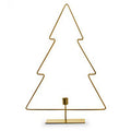Metalen kerstboom met kaarshouder op voet 'holiday' goud h45 d40 cm