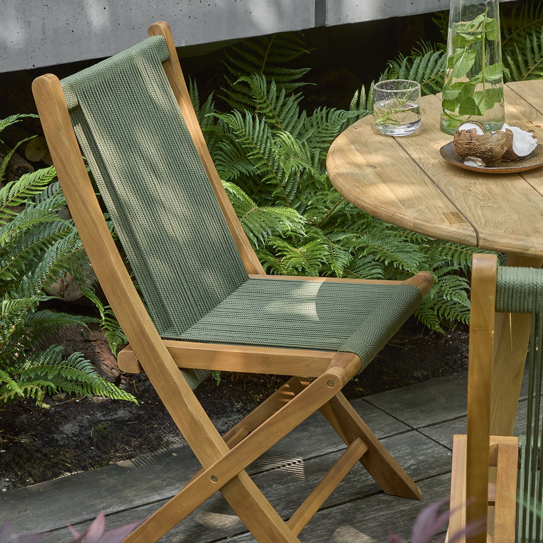 Rope opvouwbare tuinstoel groen