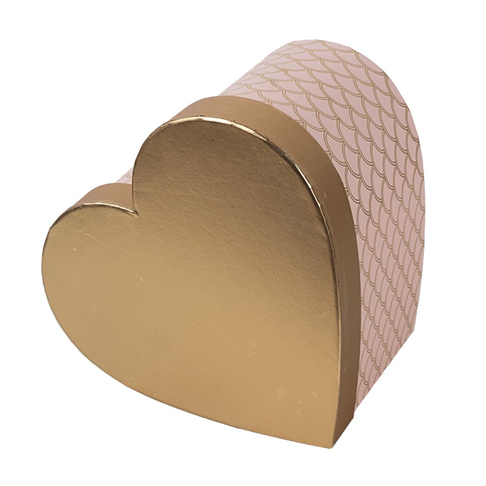 Opbergdoos Set van 3 27x24x15 / 24x21x14 / 21x19x12 cm Roze Goudkleurig Karton