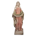 Decoratie Beeld Maria 16x16x44 cm Beige Keramisch materiaal