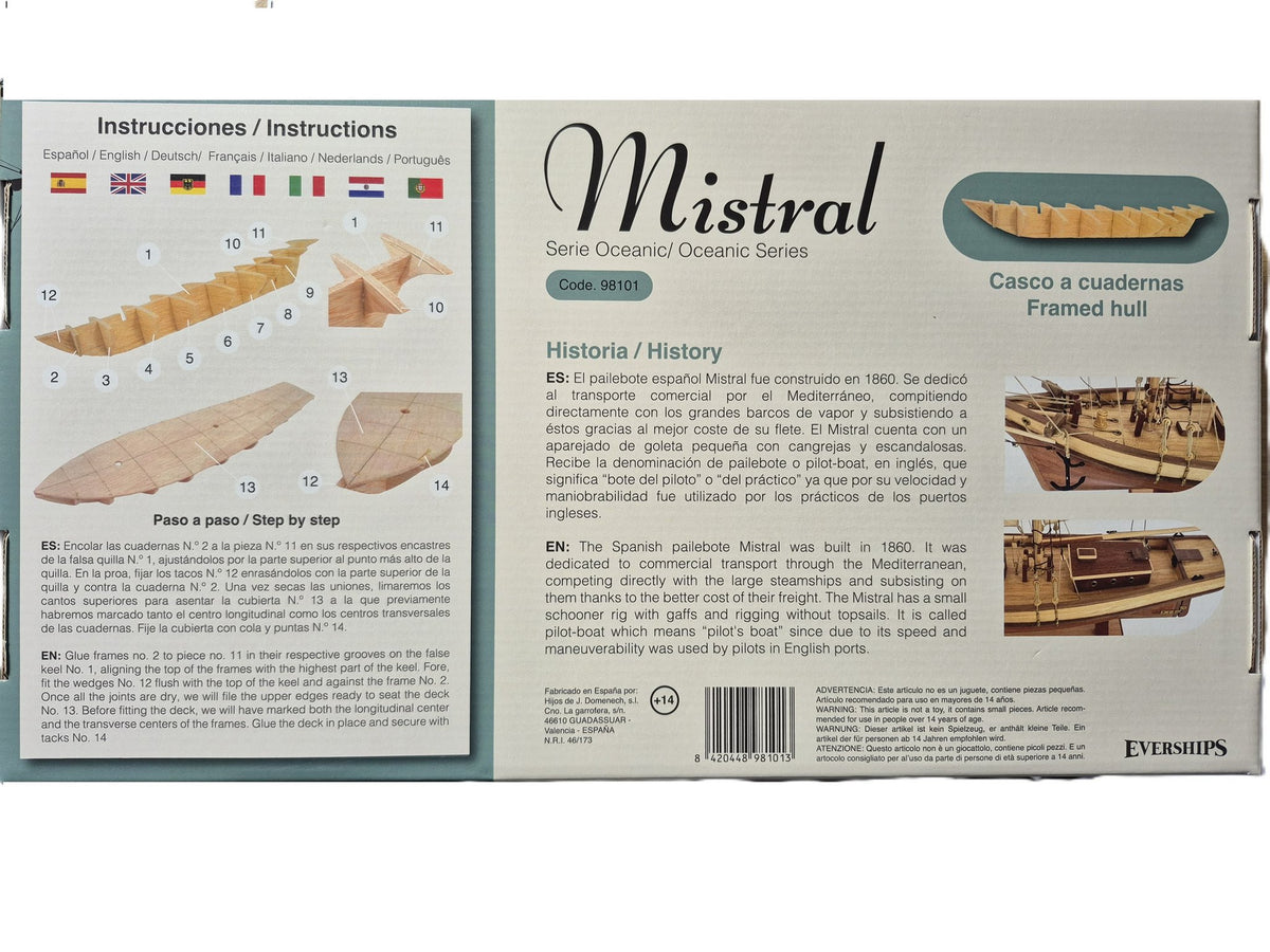 Modelbouw Zeilschip Schip Platbodem Pailbote 'Mistral' van hout
