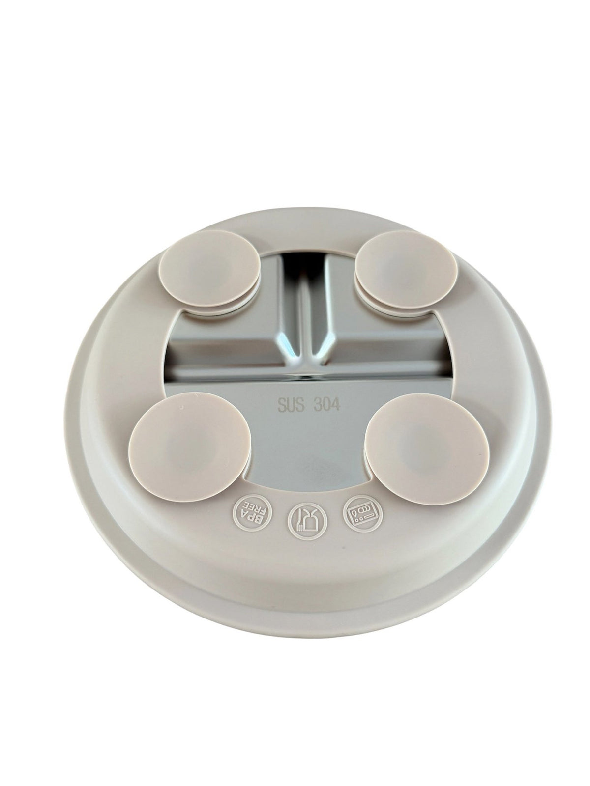 Siliconen Kinderbord met RVS inzet – Beige