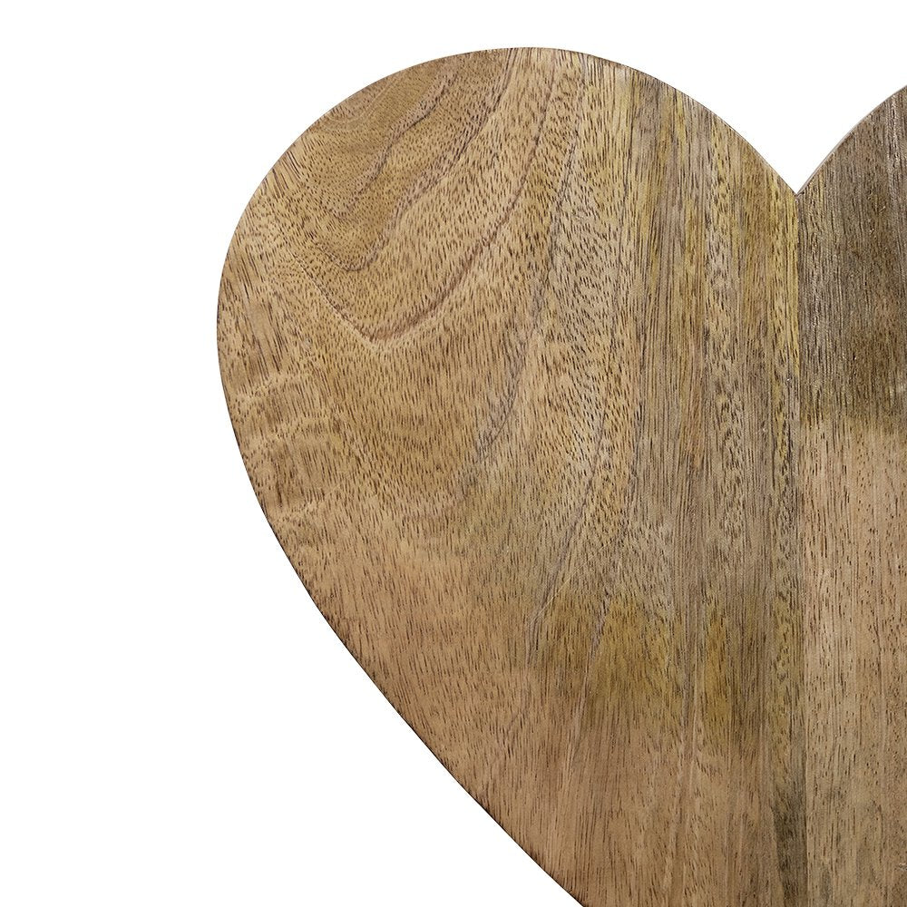 Staand hart mango hout h62 d15x35cm