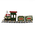 Kerstdecoratie Beeld Trein 77x15x31 cm Groen Metaal