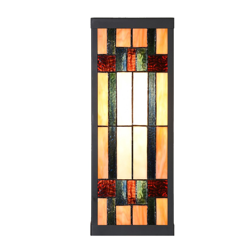Wandlamp Tiffany 14x16x40 cm Beige Glas